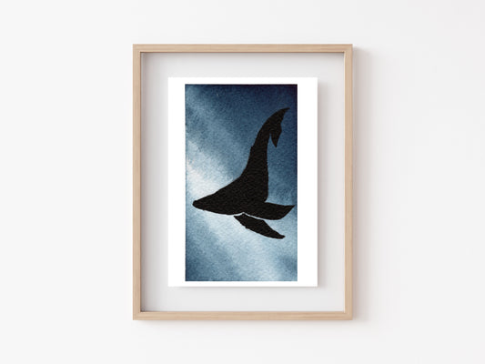 Indigo Humpback Whale Art Print - 5x7