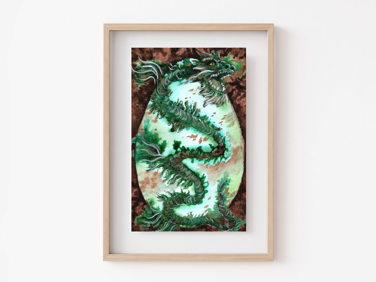 Jade Dragon Art Print 8x10