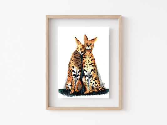 Serval Cats Art Print - 5x7