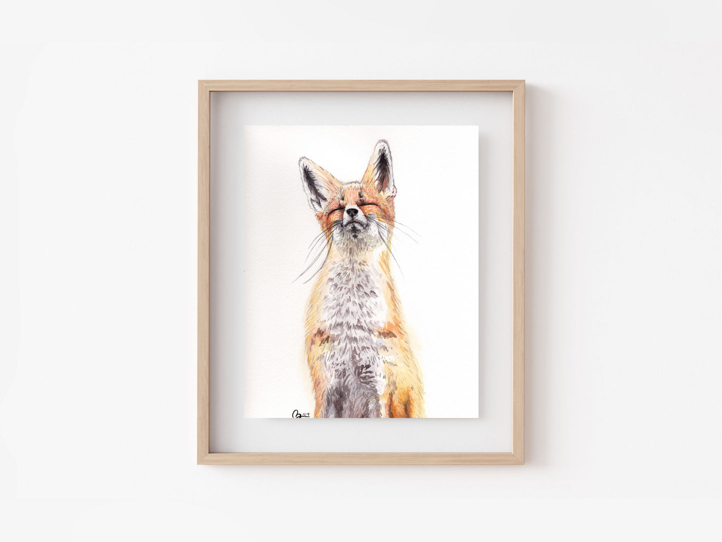 Happy Fox Art Print 8x10