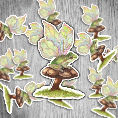 Mushroom Frog Fairy Sticker