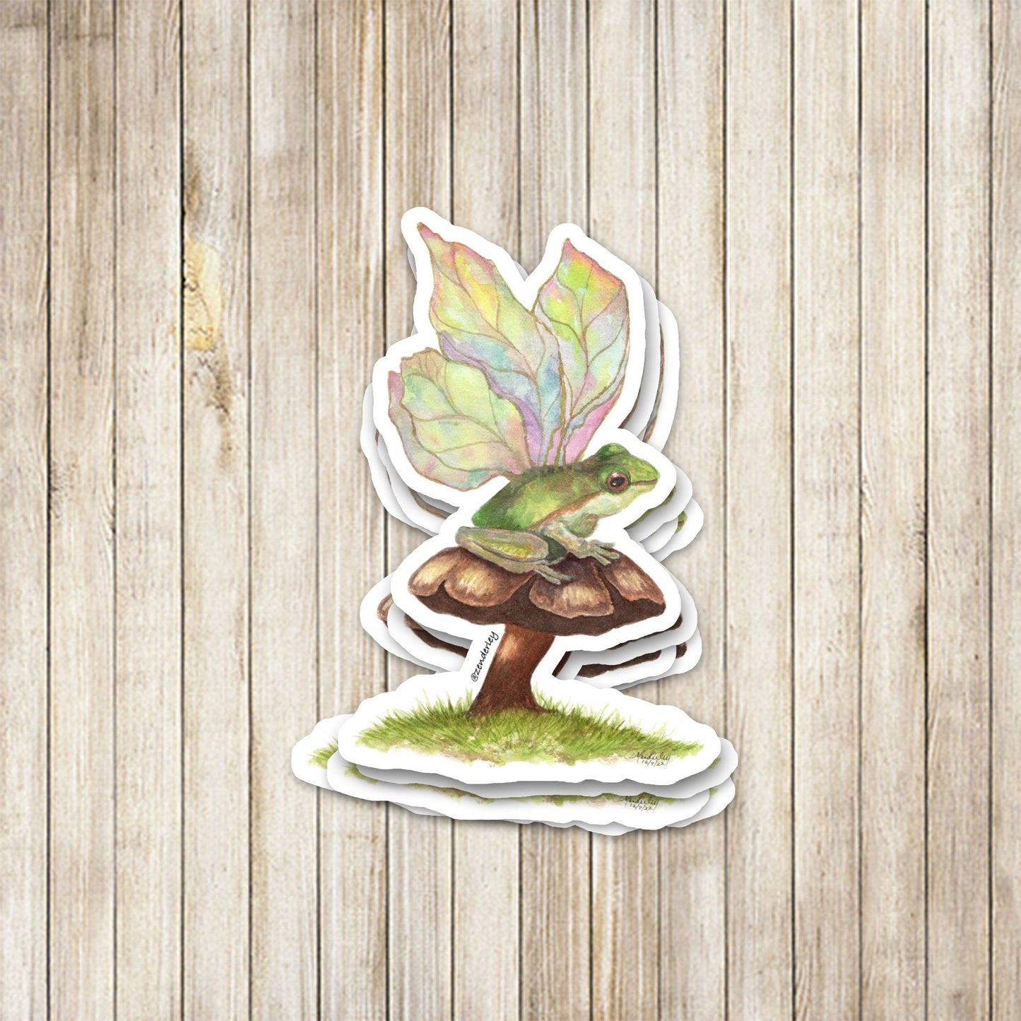 Mushroom Frog Fairy Sticker