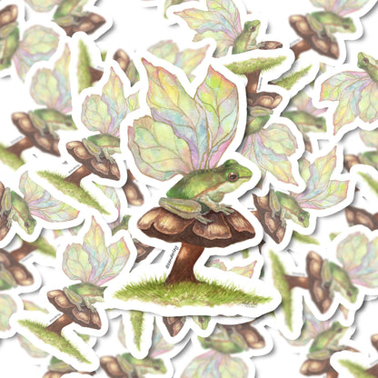 Mushroom Frog Fairy Sticker