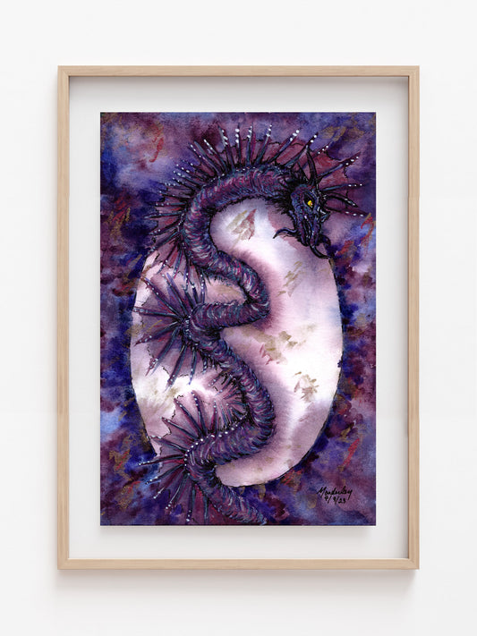 Amethyst Dragon Art Print 8x12